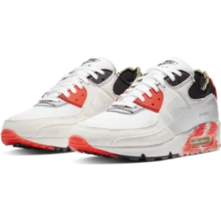 Nike Air Max 90 Premium M - White/Black/Bright Crimson/White -Matens Shoes Shop Nike Air Max 90 Premium M White Black Bright Crimson White 1